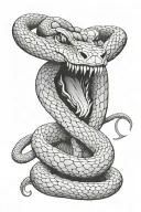 python snake ready to bite tattoo design idea