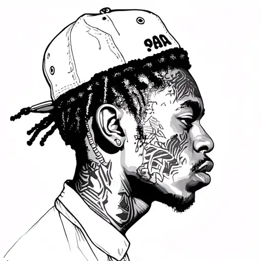 astroworld travis scott head profile holding tattoo design idea