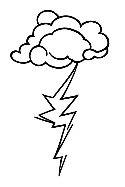 storm cloud lightning bolt moon sun tattoo design idea