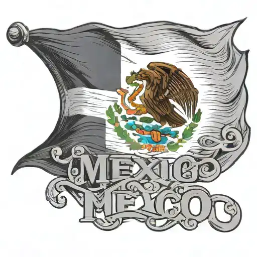 Mexico flag with Romo written inside tattoo design idea
