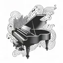 Synesthesia piano simple tattoo tattoo design idea