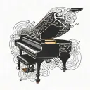 Synesthesia piano simple tattoo tattoo design idea