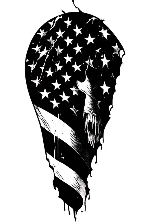 3 percenter tattoo with tattered American flag tattoo design idea