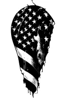 3 percenter tattoo with tattered American flag tattoo design idea