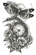 Dragonfly, hummingbird, waterfall, Leo constellation, waves, Fibonacci, bow and arrow, lunar cycles, tattoo design idea