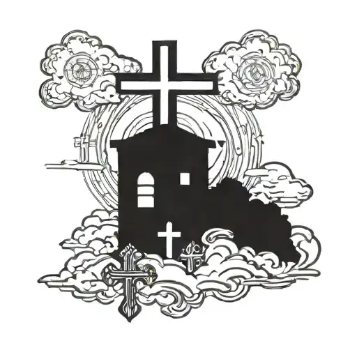 crosses, clouds, Croatian flag tattoo design idea