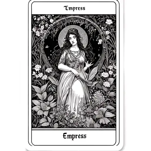 Empress Tarot Fine line botanical garden tattoo design idea