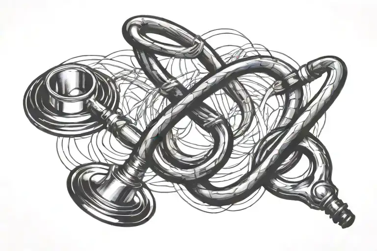 stethoscope intertwined tattoo design idea