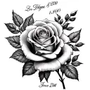 Red roses names and dates incorporated inner fore arm tattoo tattoo design idea