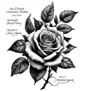 Red roses names and dates incorporated inner fore arm tattoo tattoo design idea