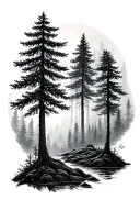 evergreen forest  tattoo design idea