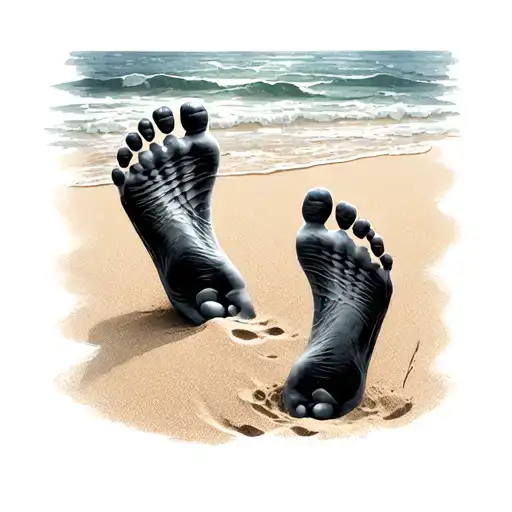 footprints in the sand poem tattoo design idea