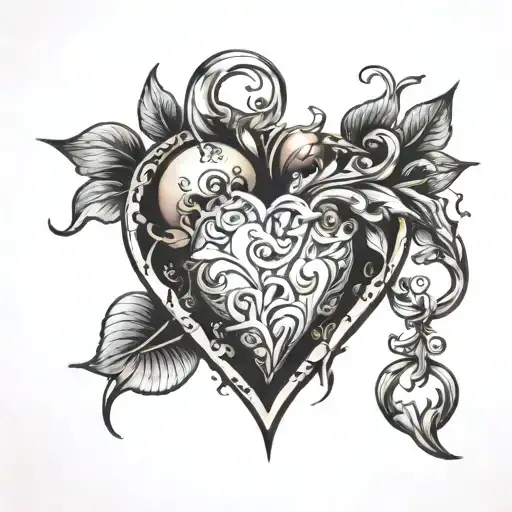 heart made of stone  tattoo design idea