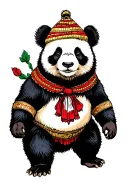 Panda bear walking tattoo design idea