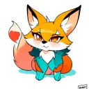 colored Virgo fox playing tattoo design idea