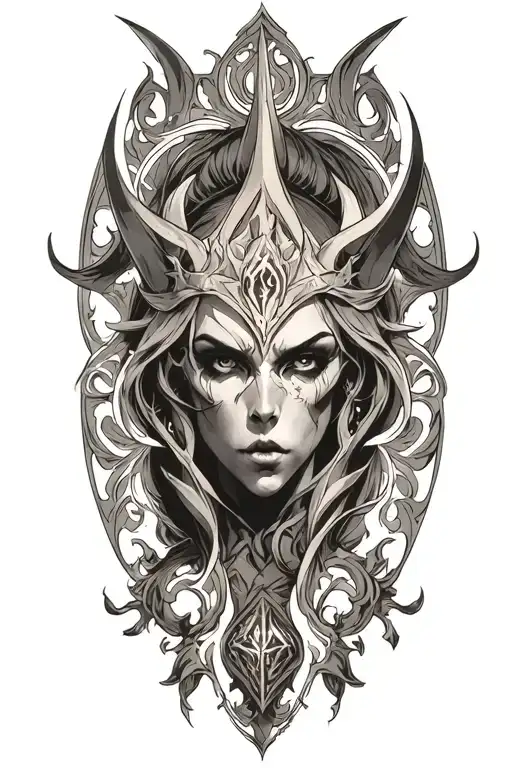 Diablo 3 video game Auriel tattoo design idea