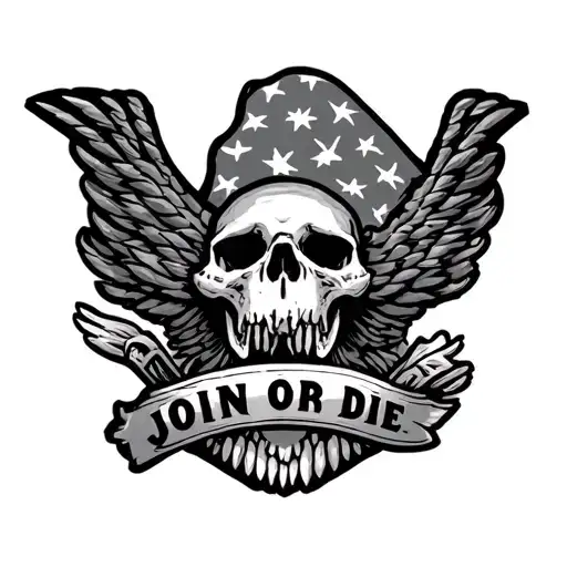 USA with the word join or die under it tattoo design idea
