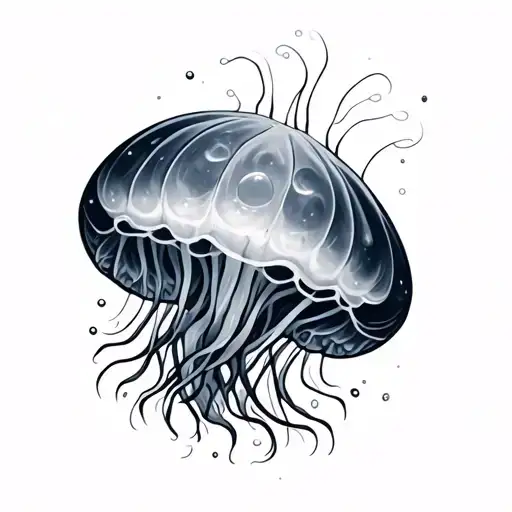 Moon Jellyfish tattoo design idea