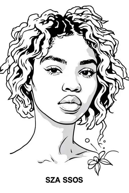 SZA SOS album cover tattoo design idea