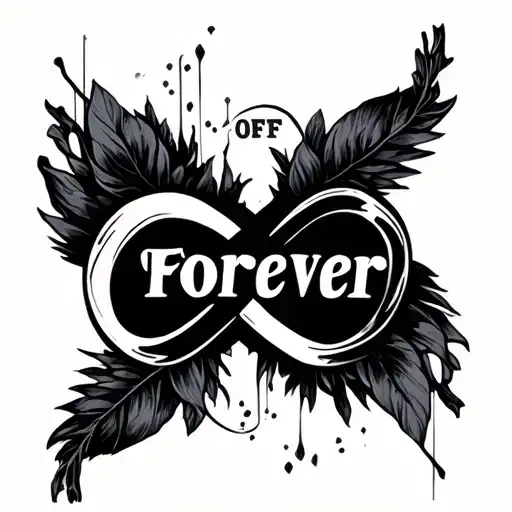 OTF Forever" with an infinity with Include the words, Never  tattoo design idea