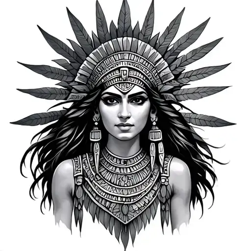 Aztec Princess tattoo design idea