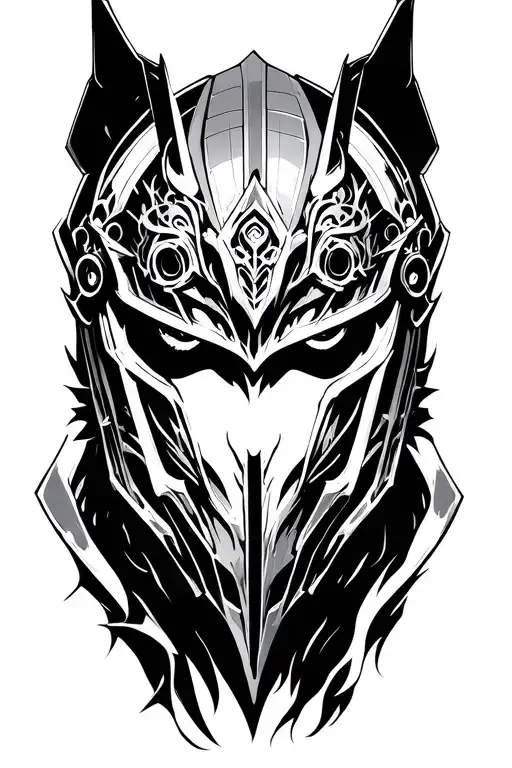 Igris Helmet Solo leveling anime tattoo design idea