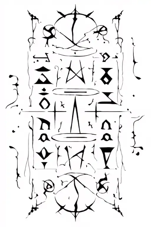 "Satchitananda" viking warrior runes tattoo design idea
