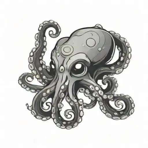 a cute anime octopus making tattoos tattoo design idea