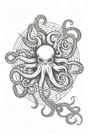 science leonardo da vinci + octopus tattoo design idea