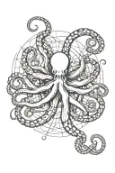 science leonardo da vinci + octopus tattoo design idea