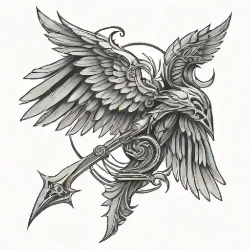valkyrie wings symbol tattoo design idea