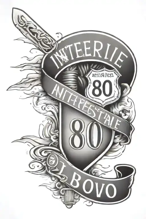 risk rich tattoo sleeve with interstate 80 sign  tattoo design idea