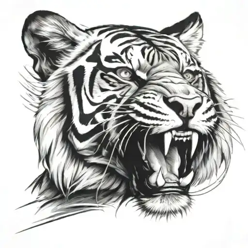 tiger face tattoo with 10-16-16 somewhere in it tattoo design idea