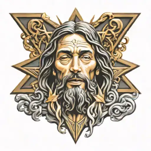 jesus praying tattoo design idea