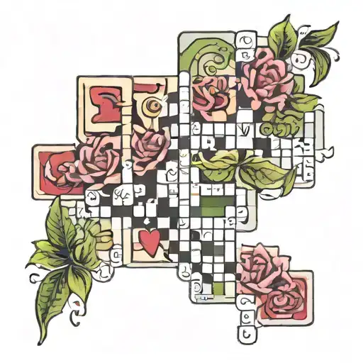 crossword puzzle tattoo design idea