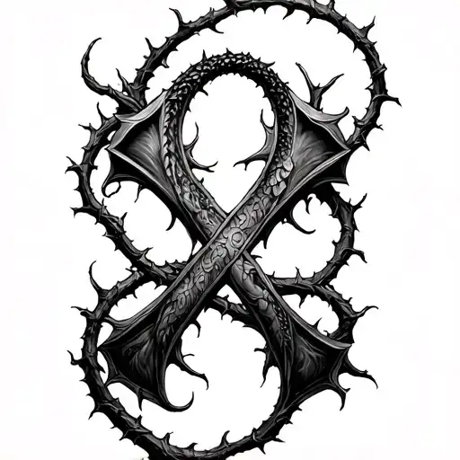 Leviathan's Cross intertwinned with thorny vines tattoo design idea