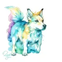 dog into afterlife / energy tattoo design idea