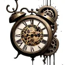 steampunk clock at 11.58 with LUKE on it tattoo design idea