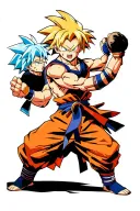 Crono from Chrono Trigger sparring with Goku from Dragon Ball Z tattoo design idea