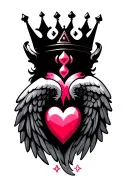 13 heart crown wing tattoo tattoo design idea
