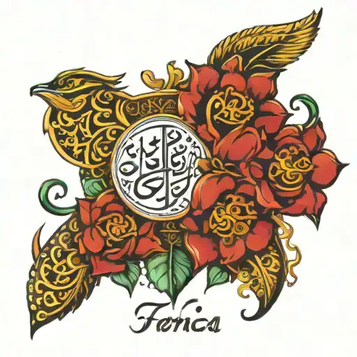 Write Ronica's name in Farsi Nastaliq Iranian tattoo design idea