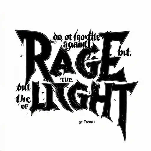 Do not go gentle into that good night but rage, rage against the dying of the light. tattoo design idea