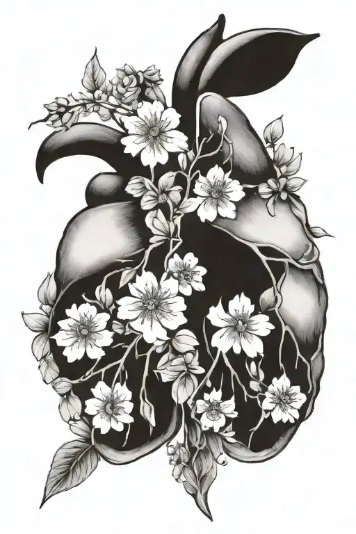 lungs and flowers tattoo design tattoo design idea