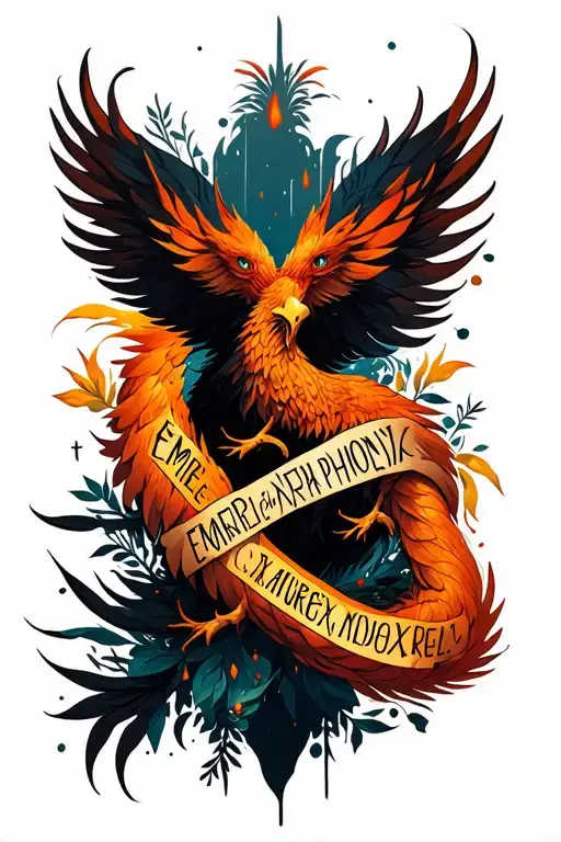 "Emerie and Phoenix" wrap around wording for a forearm tattoo tattoo design idea