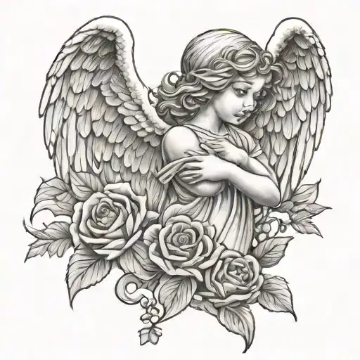 day i was baptized so october 2 of 2024 with angels cheering and it says day i commited tattoo design idea