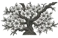 cherry blossom tree tattoo design idea