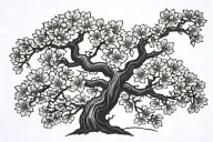 cherry blossom tree tattoo design idea