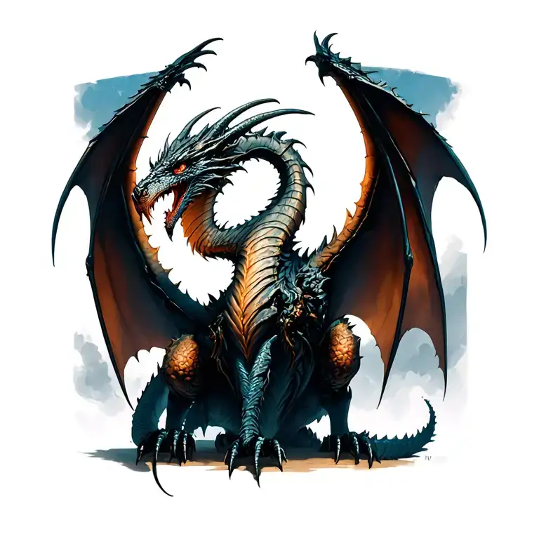 bahamut from dnd tattoo design idea