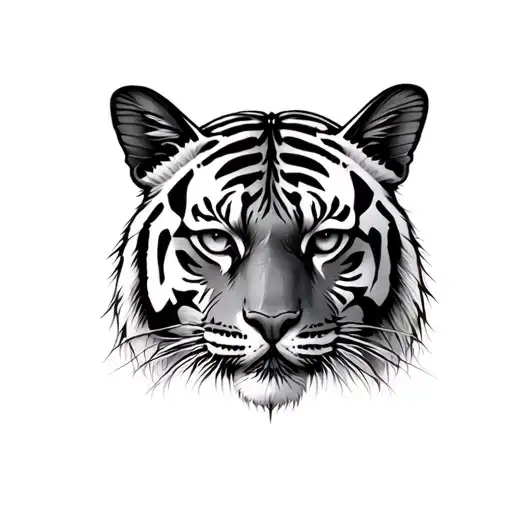 Butterfly Löwenzahn Tiger Face tattoo design idea