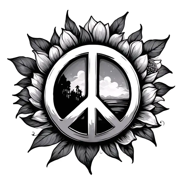 new beginning and peace  tattoo design idea